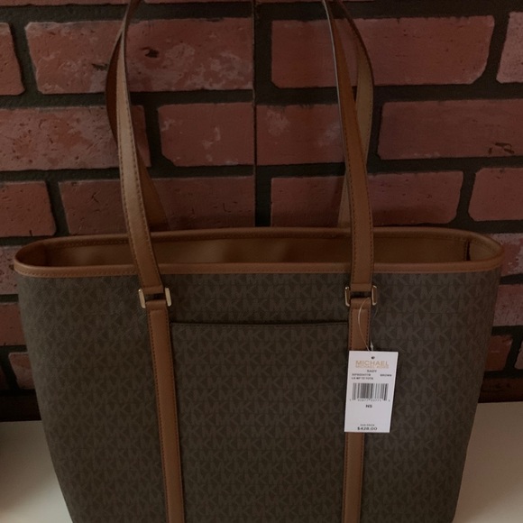 MICHAEL KORS DOUBLE ZIP WRISTLET JETSET IN BROWN/ACORN. TECH WALLET NEW W/TAGS - Picture 7 of 14